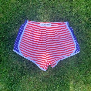 Krass & Co. American flag athletic shorts
